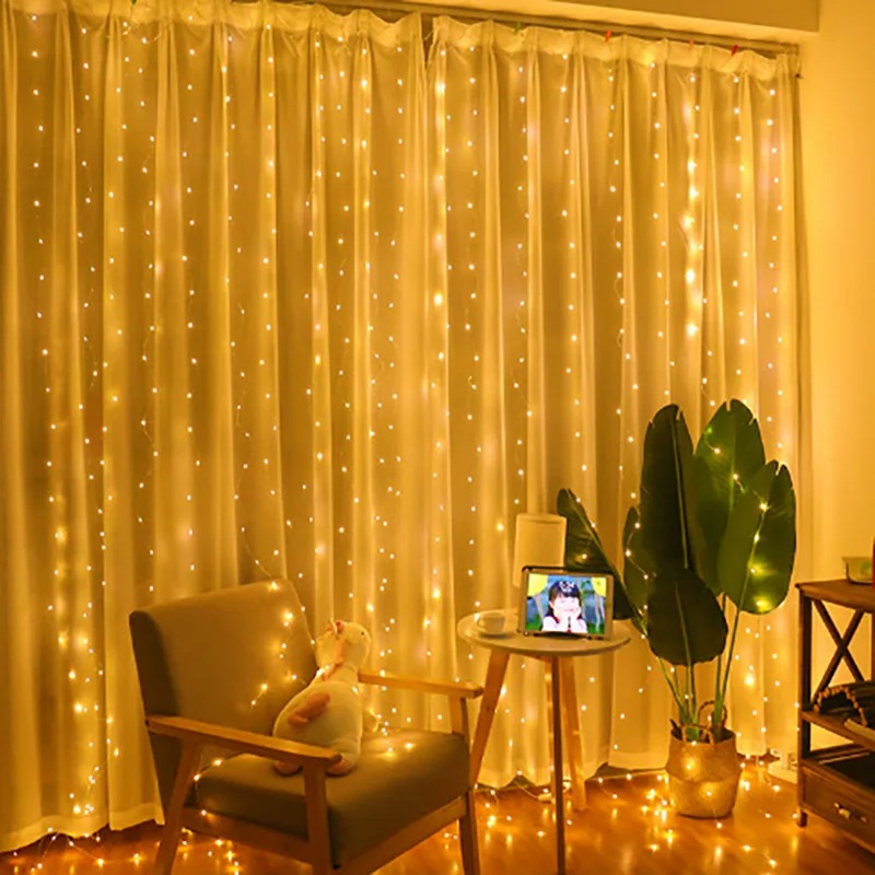 4/6M/8 Mode Curtain Garland on - String Curtain Light reseña y precio