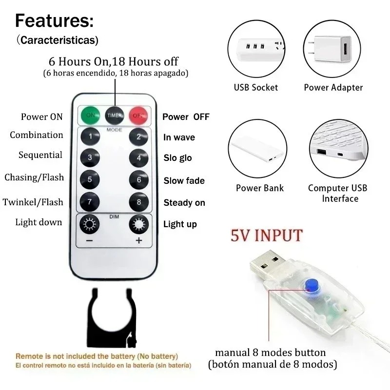 4/6M/8 Mode Curtain Garland on - String Curtain Light reseña y precio