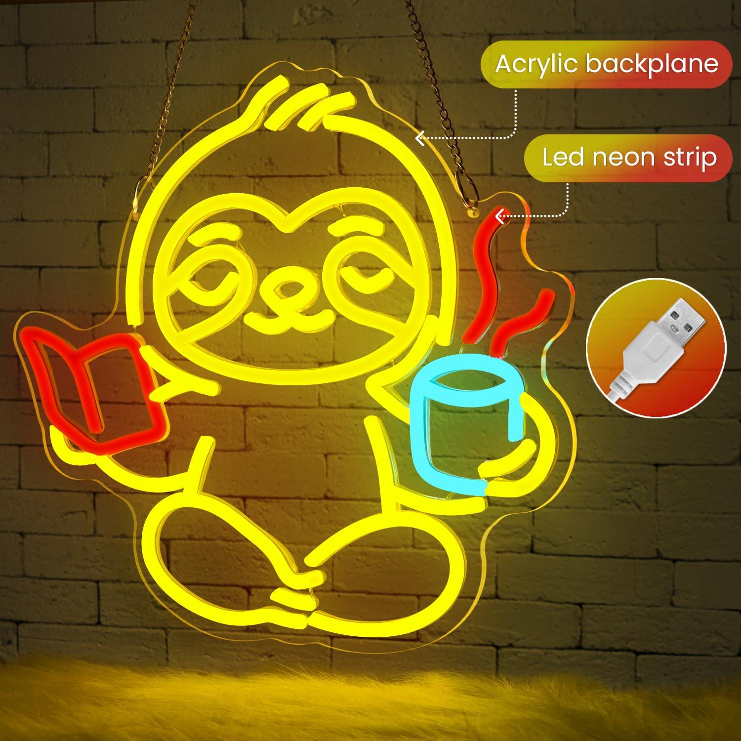 Sloth Neon Sign USB Dimmable L - Home Decor Living Room reseña y precio