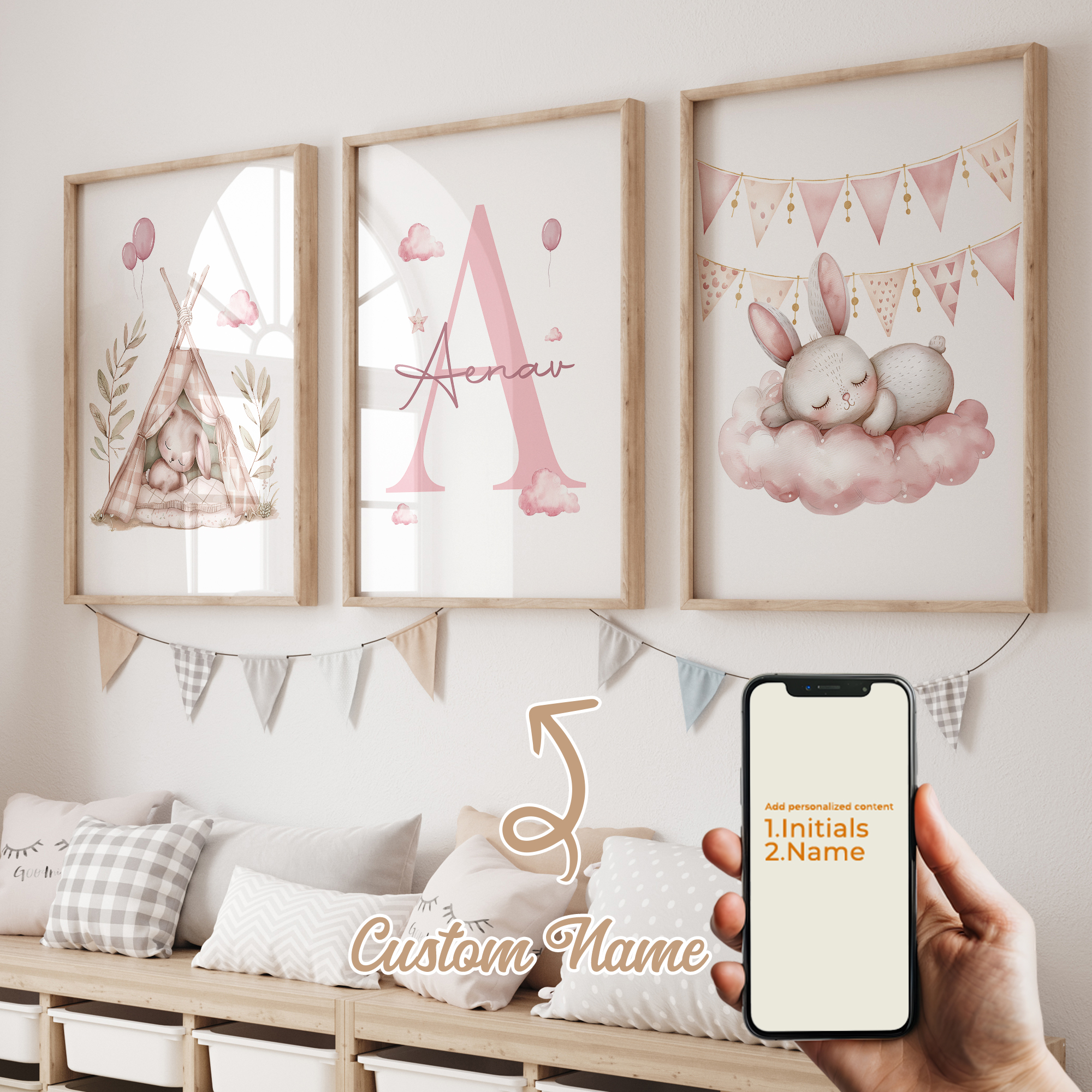 3pcs Personalized Custom Name  - Home Decor Nepal reseña y precio