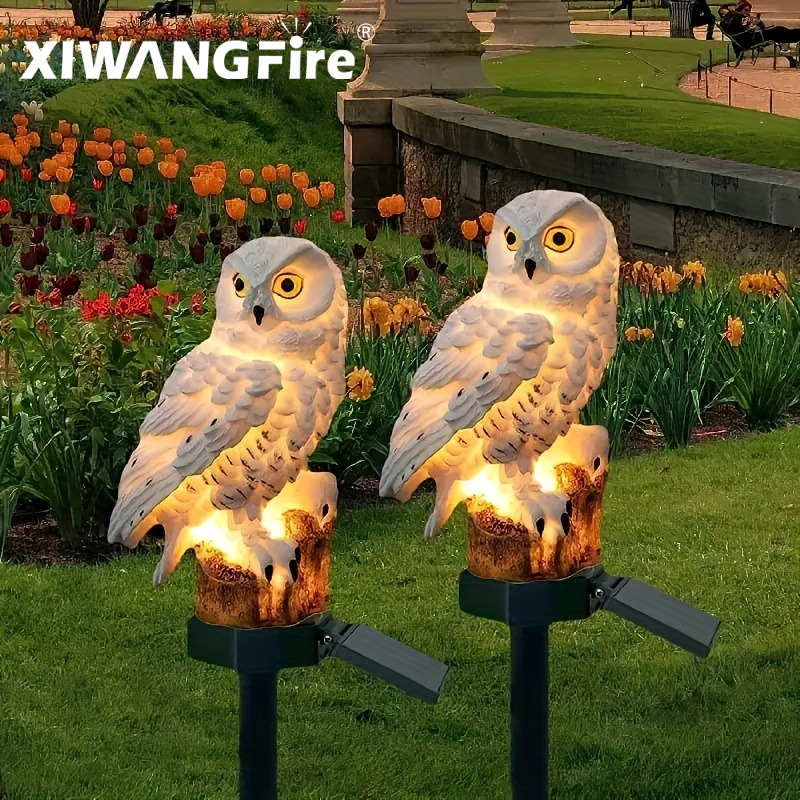 Solar Owl Statue Garden Light  - Home Decor Outdoor reseña y precio