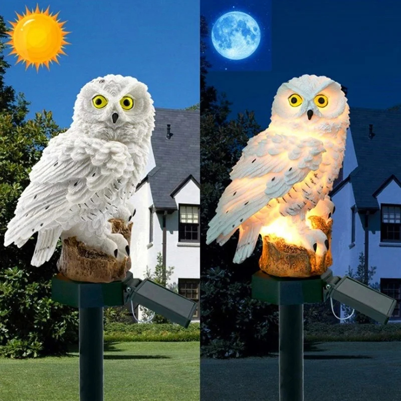 Solar Owl Statue Garden Light  - Home Decor Outdoor reseña y precio