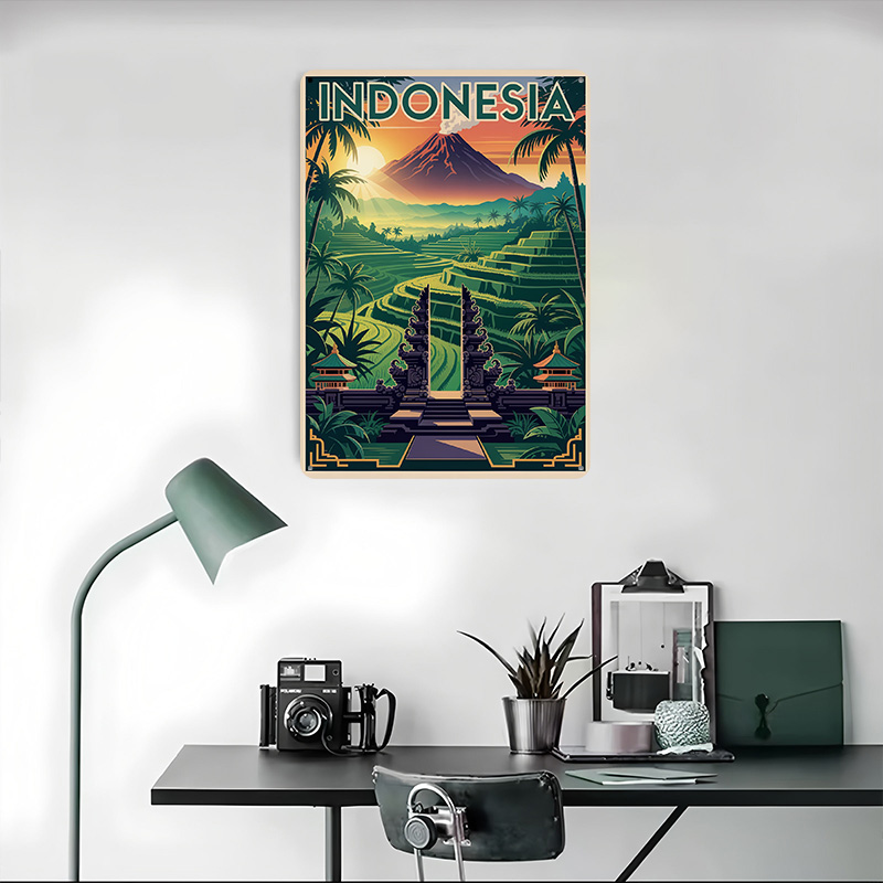 Indonesia Travel Printed Poste - Home Decor Indonesia reseña y precio