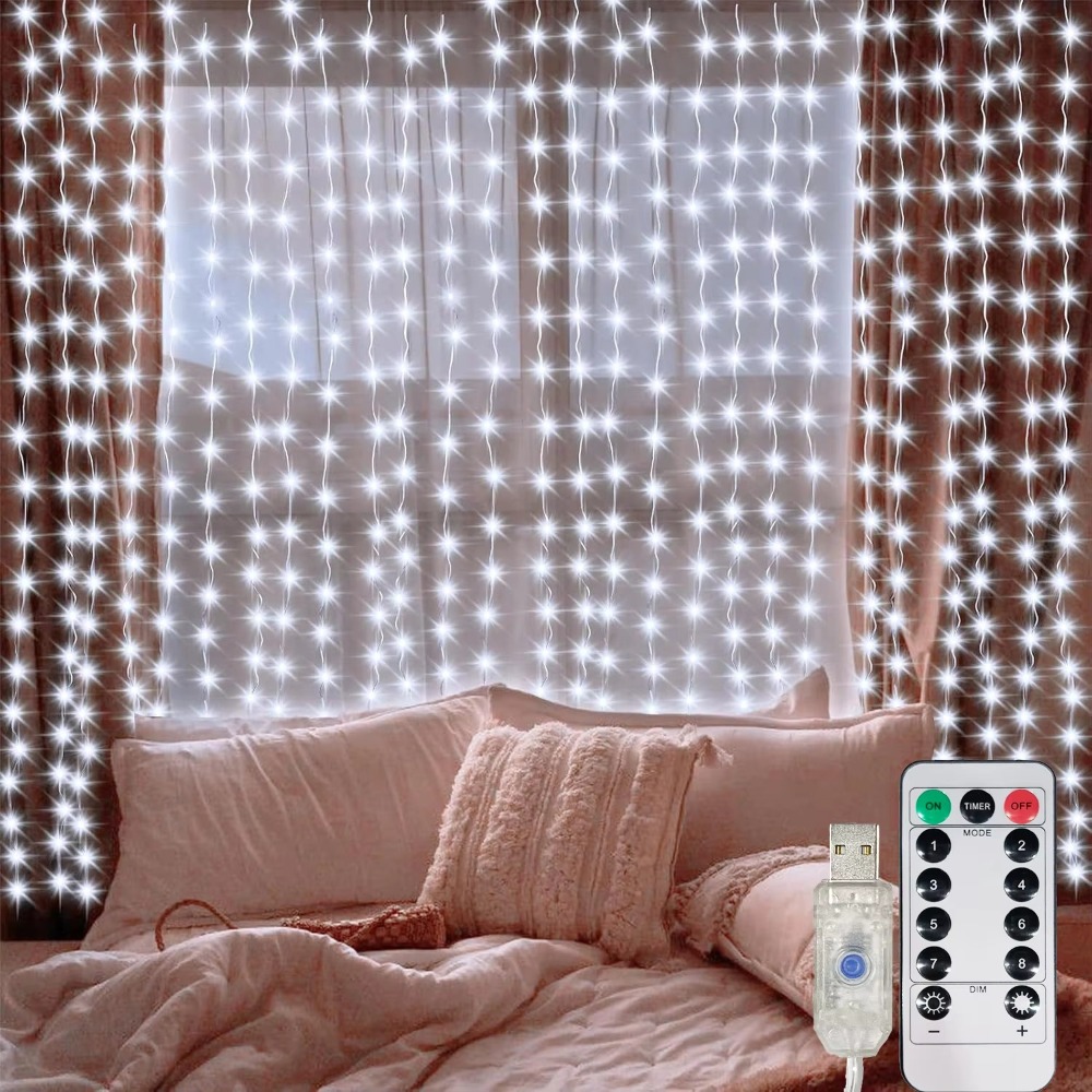 LED Curtain String Lights Garl - String Curtain Light reseña y precio