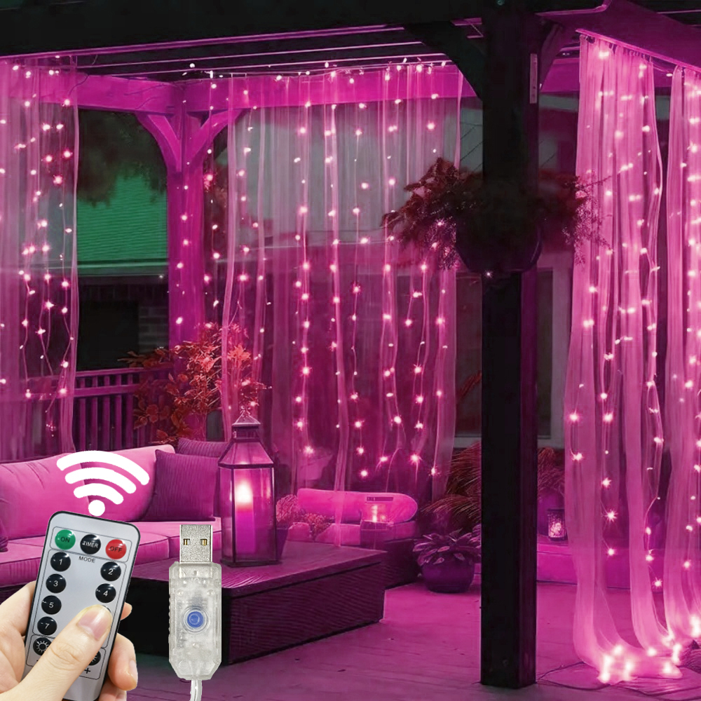 LED Curtain String Lights Garl - String Curtain Light reseña y precio