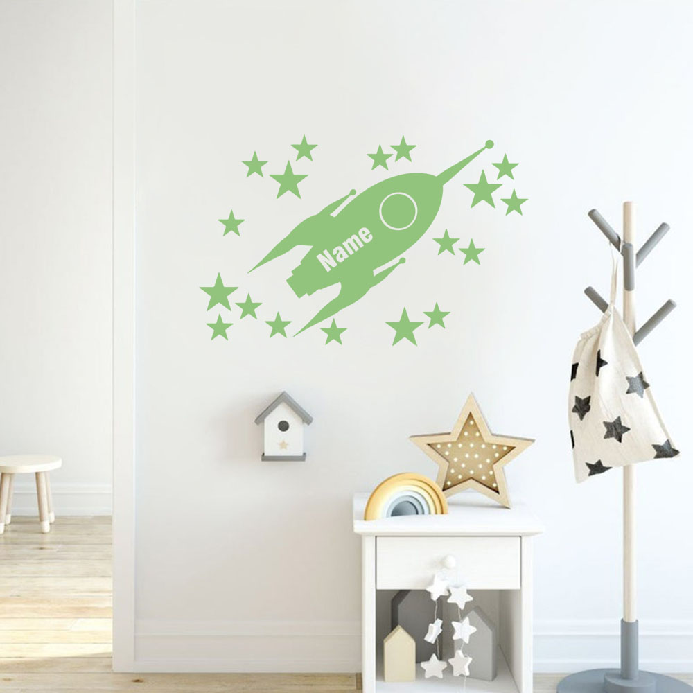 1pc Cartoon Rockets and stars  - Home Decor Sticker reseña y precio