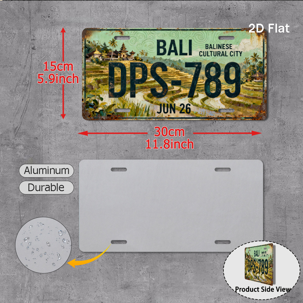 AL Sign - Vintage Durable Meta - Home Decor Bali reseña y precio