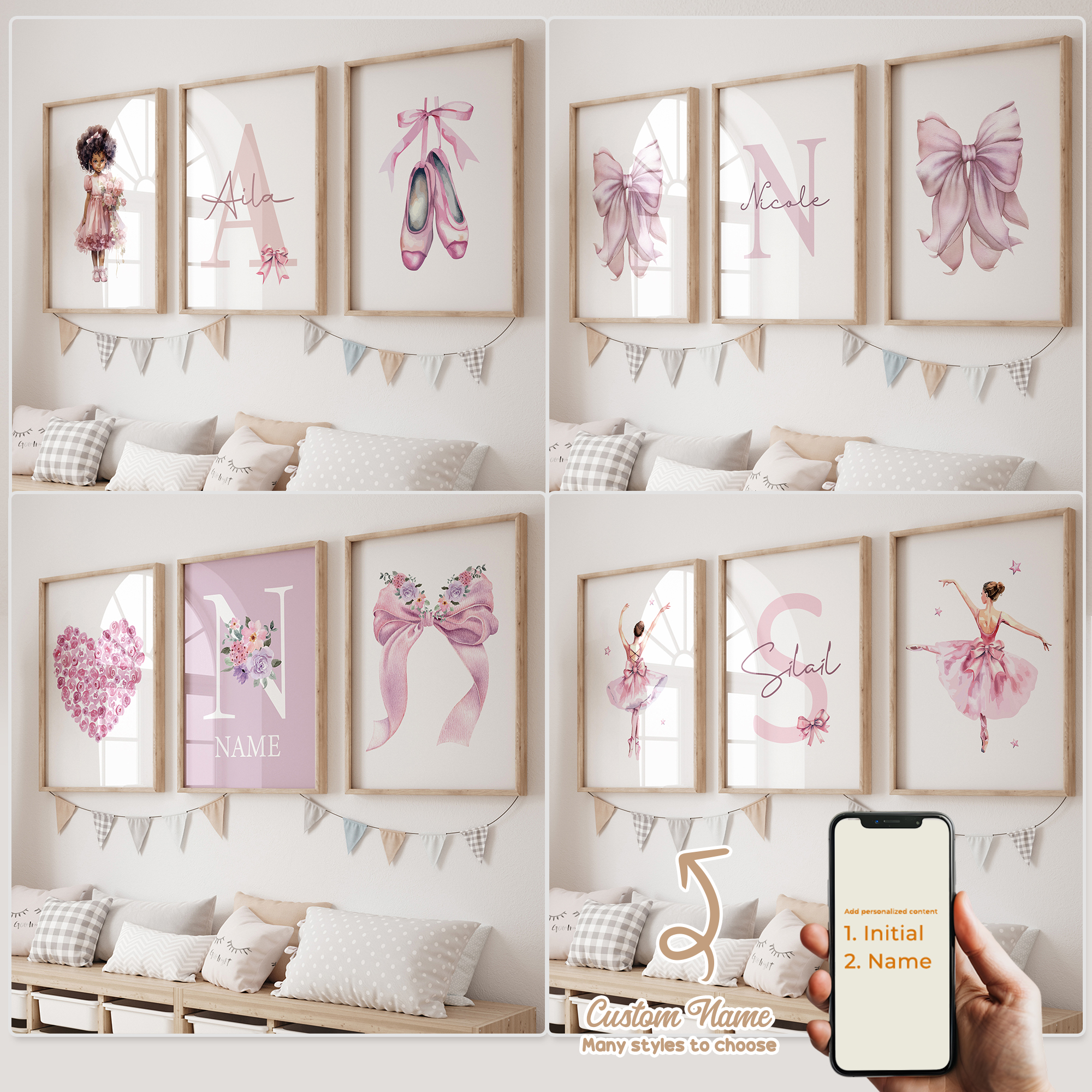 3pcs Personalized Custom Name  - Home Decor Nepal reseña y precio