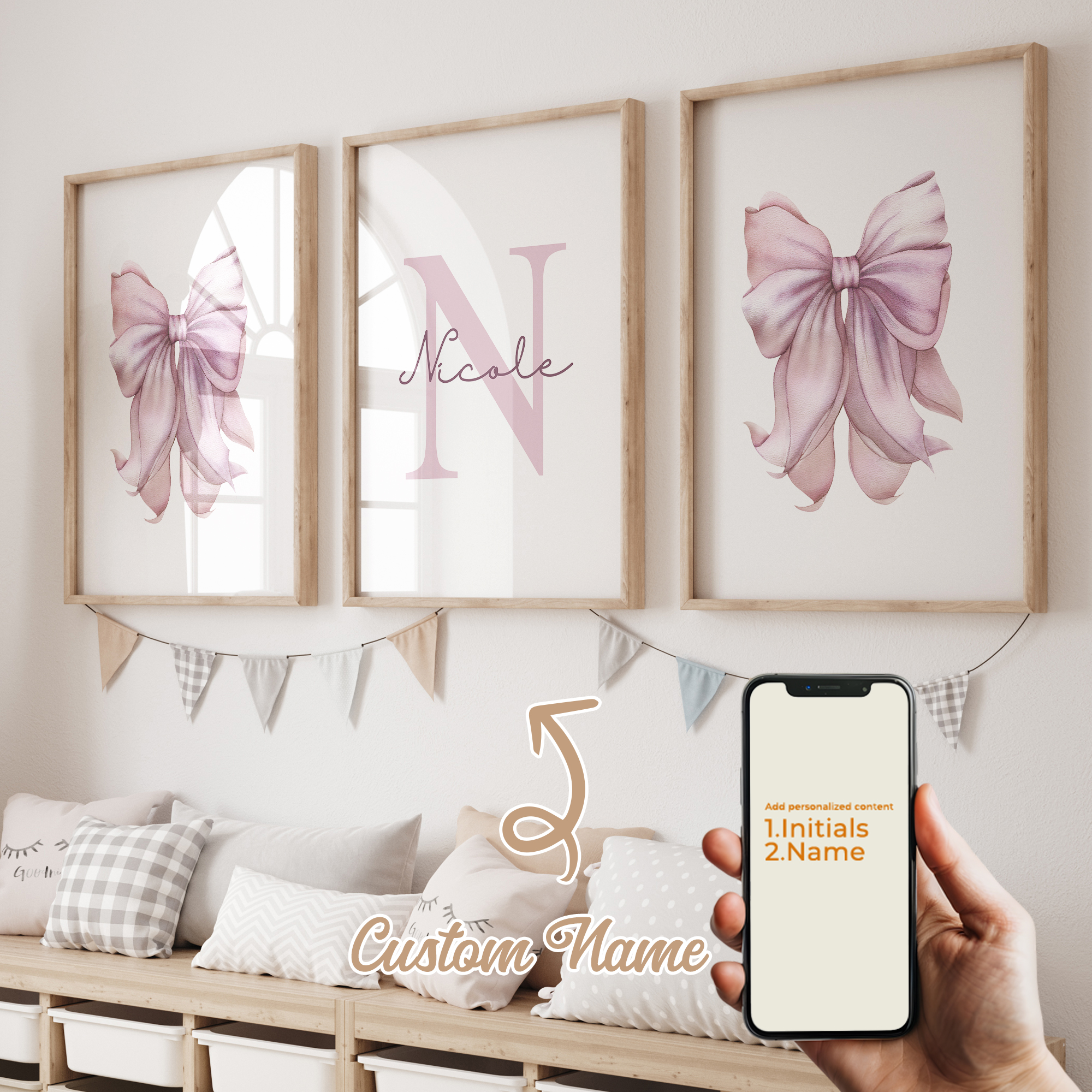 3pcs Personalized Custom Name  - Home Decor Nepal reseña y precio