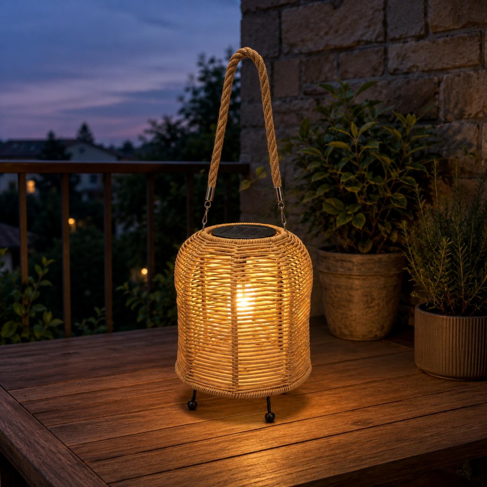 Handwoven Solar Lantern Warm L - Home Decor Outdoor reseña y precio