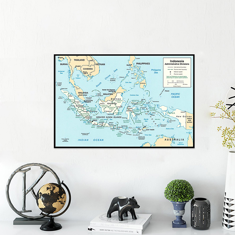 Indonesia Map,Frameless & Fold - Home Decor Indonesia reseña y precio