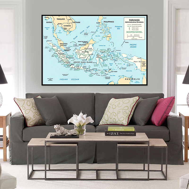 Indonesia Map,Frameless & Fold - Home Decor Indonesia reseña y precio