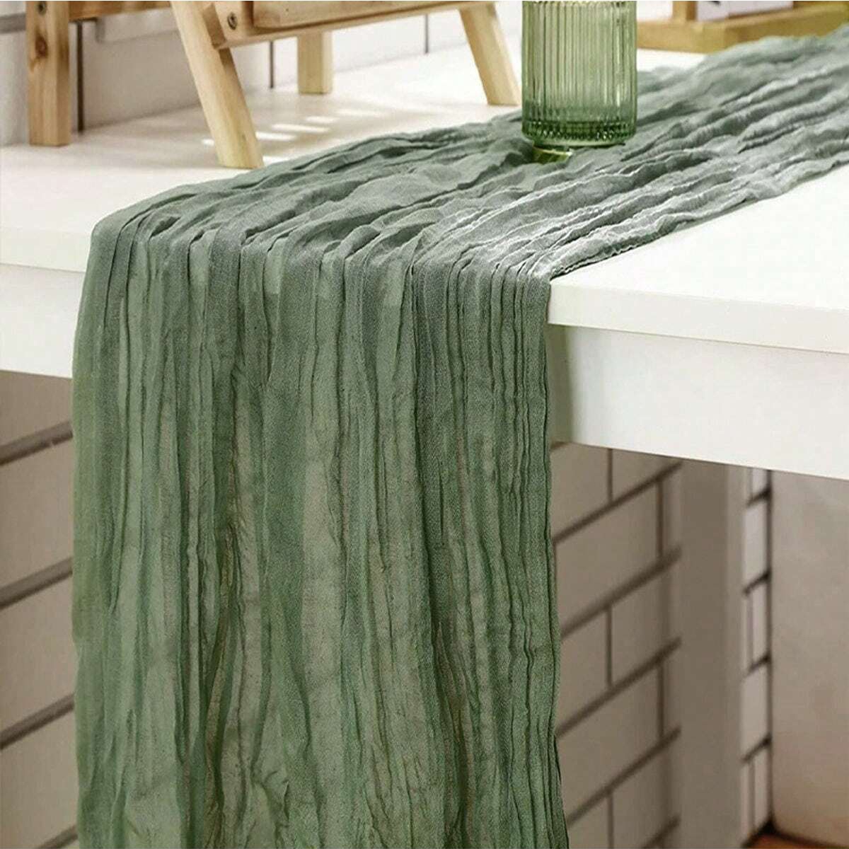 1Pc 90×180cm Green Wrinkle Tab - Home Decor Bali reseña y precio