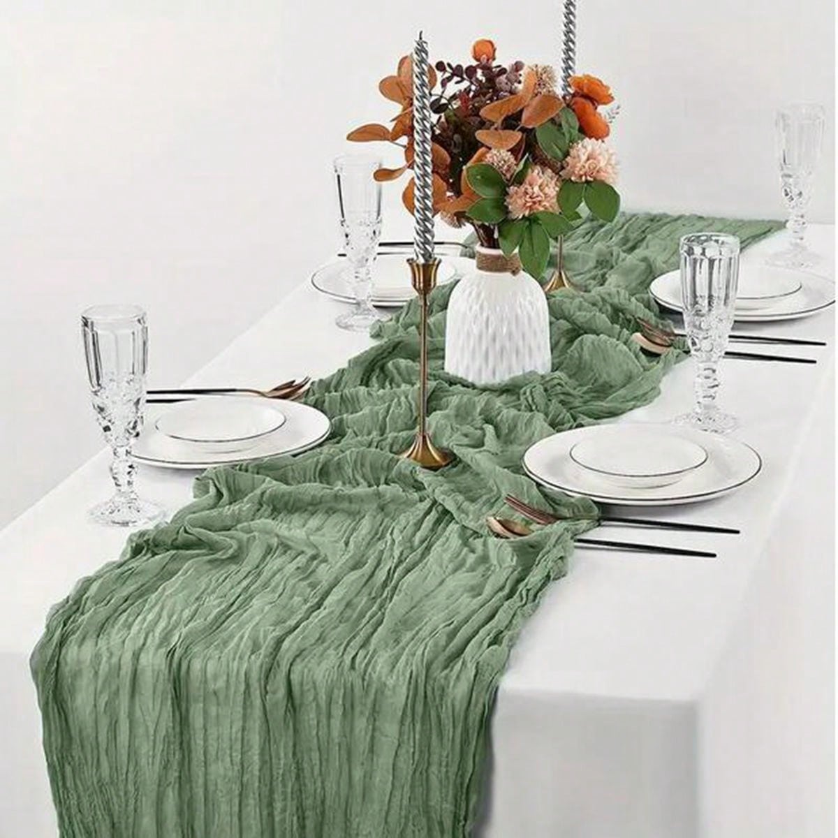 1Pc 90×180cm Green Wrinkle Tab - Home Decor Bali reseña y precio