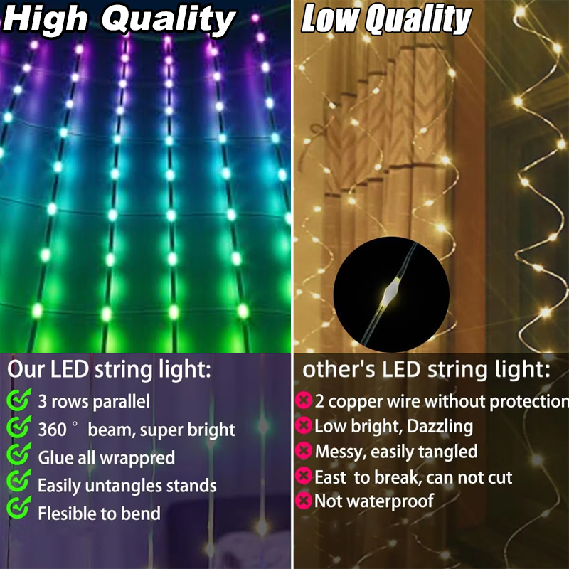 RGB Mesh Lights LED String Wat - String Curtain Light reseña y precio