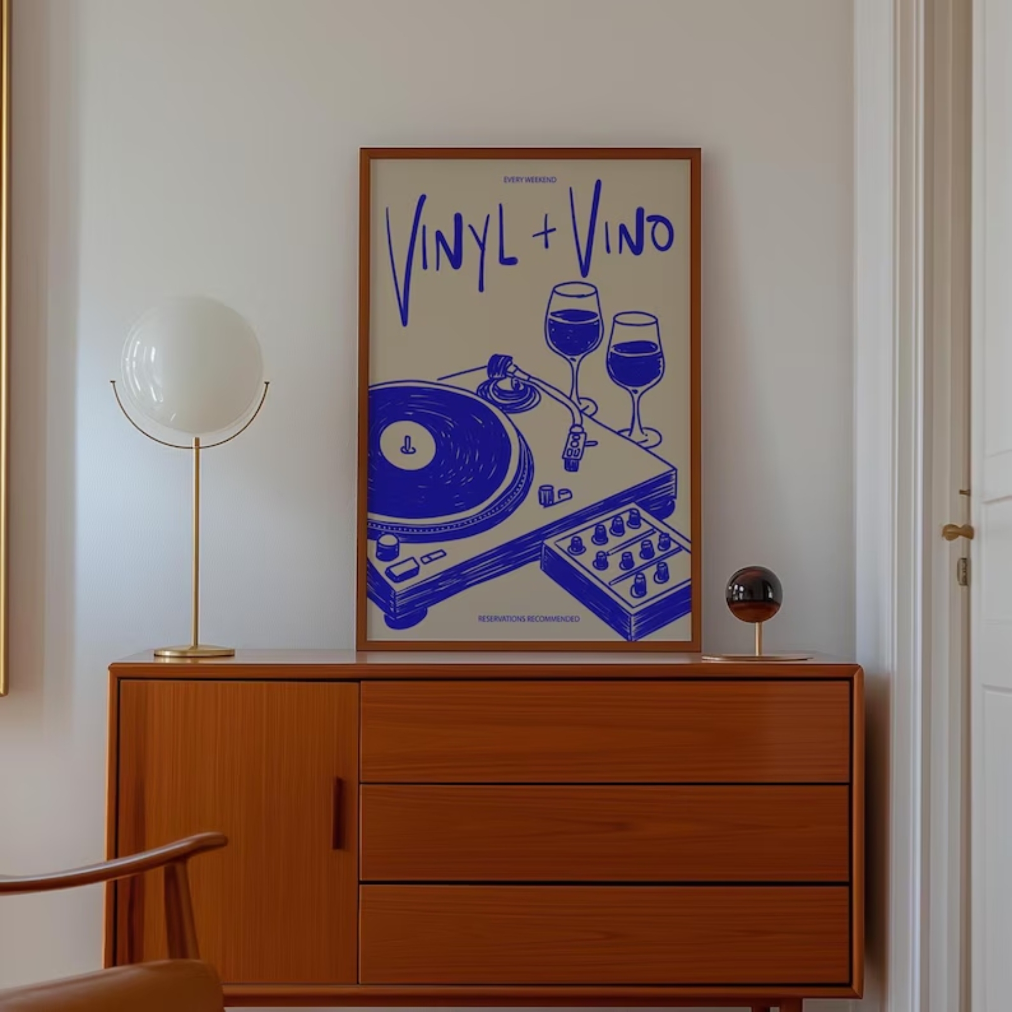 Vinyl & Vino Music Illustratio - Home Decor Nepal reseña y precio