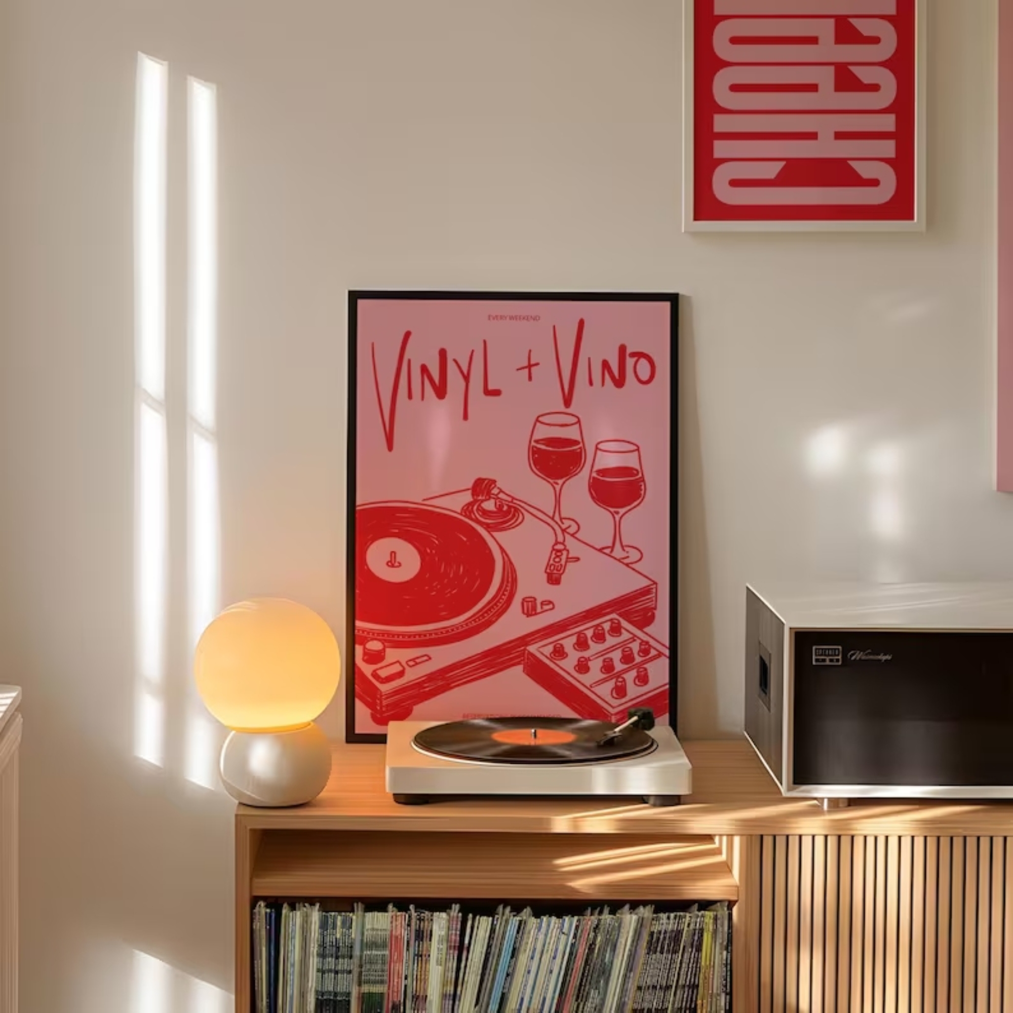 Vinyl & Vino Music Illustratio - Home Decor Nepal reseña y precio