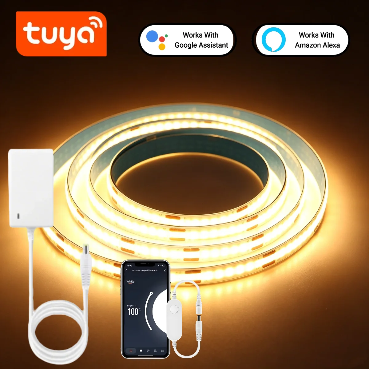 Tuya Smart COB LED Strip Light - Home Decor Free App reseña y precio
