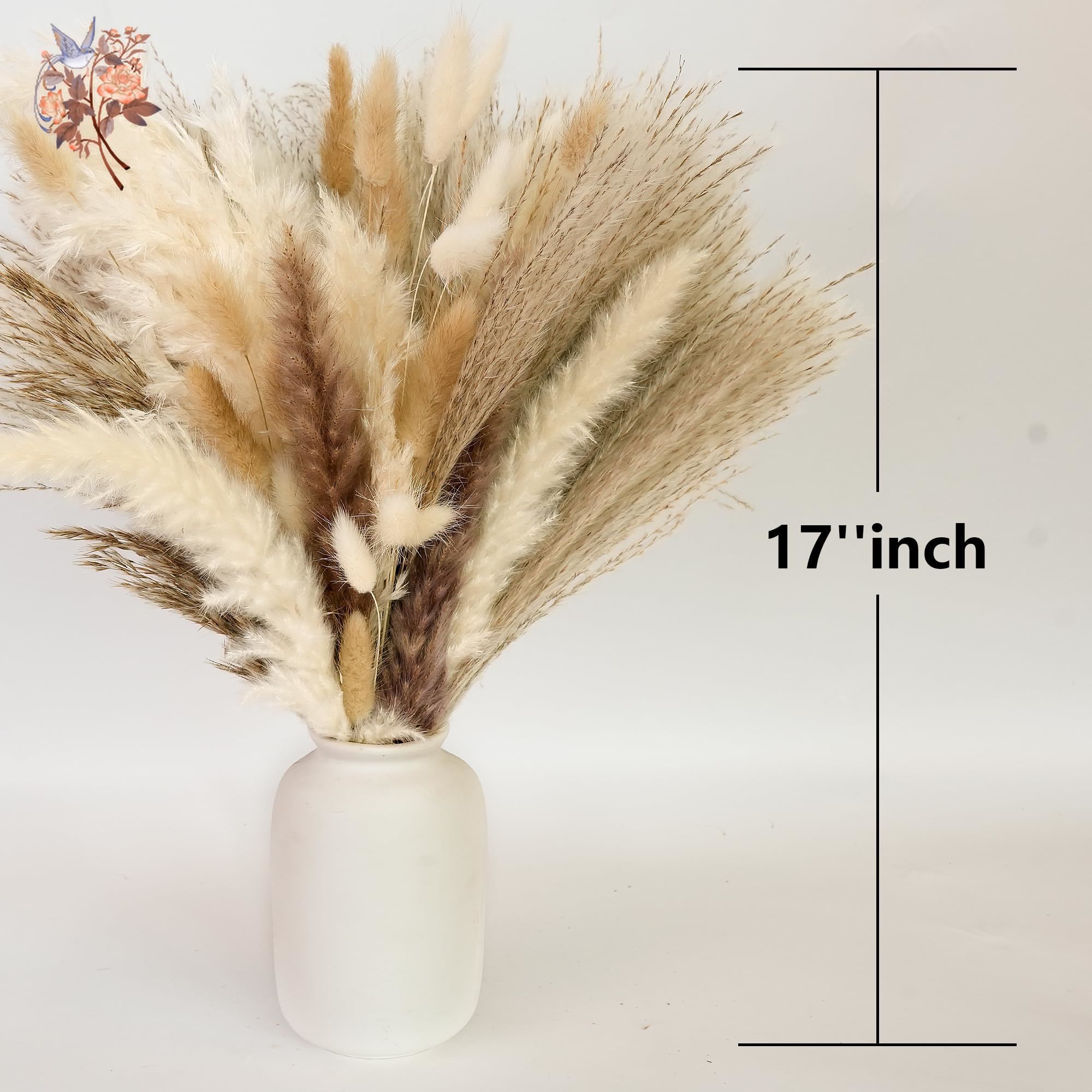 300Pcs Natural Large Pampas Gr - Dried Flower Bouquet reseña y precio