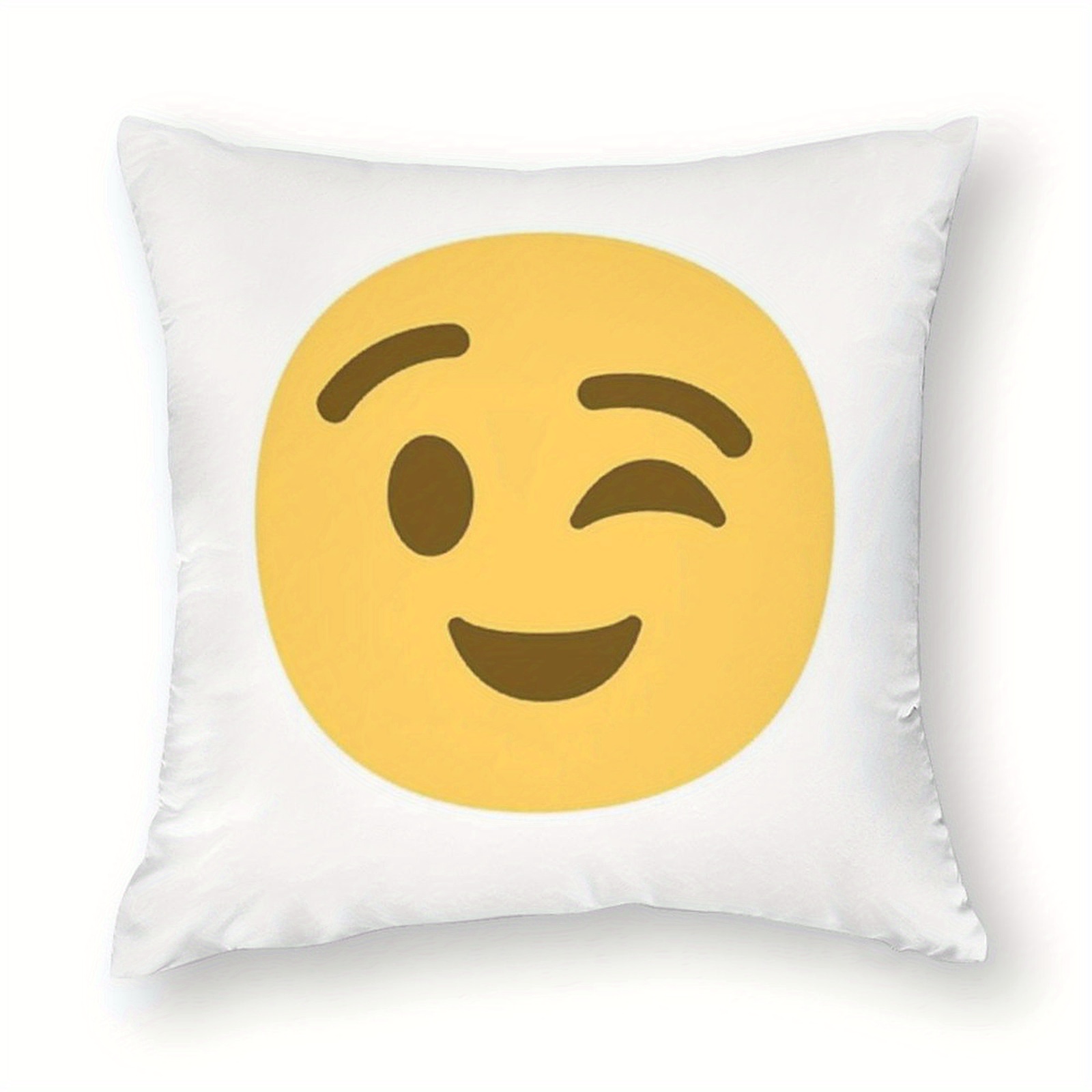 Cute Winking Emoji Pillowcase, - Home Decor Emoji reseña y precio