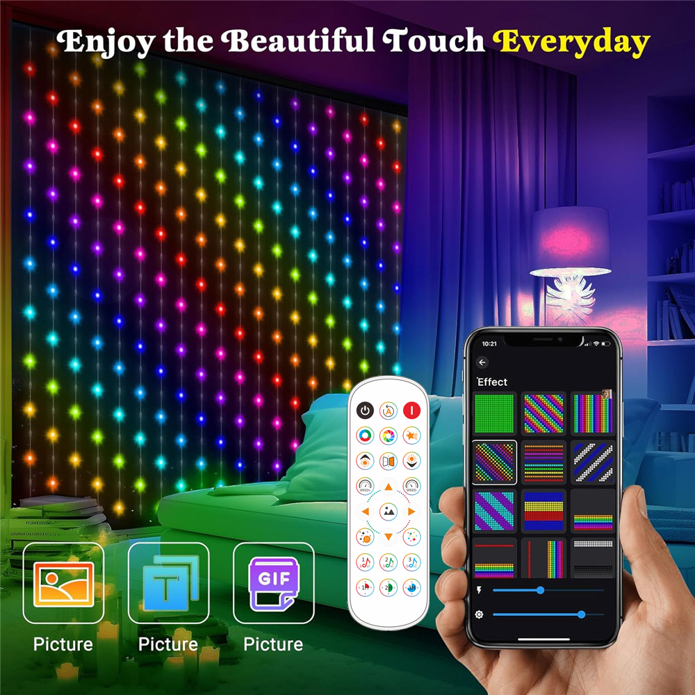 1/2PCS 400LED Curtain Lights L - String Curtain Light reseña y precio