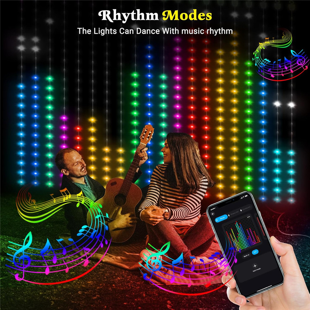 1/2PCS 400LED Curtain Lights L - String Curtain Light reseña y precio