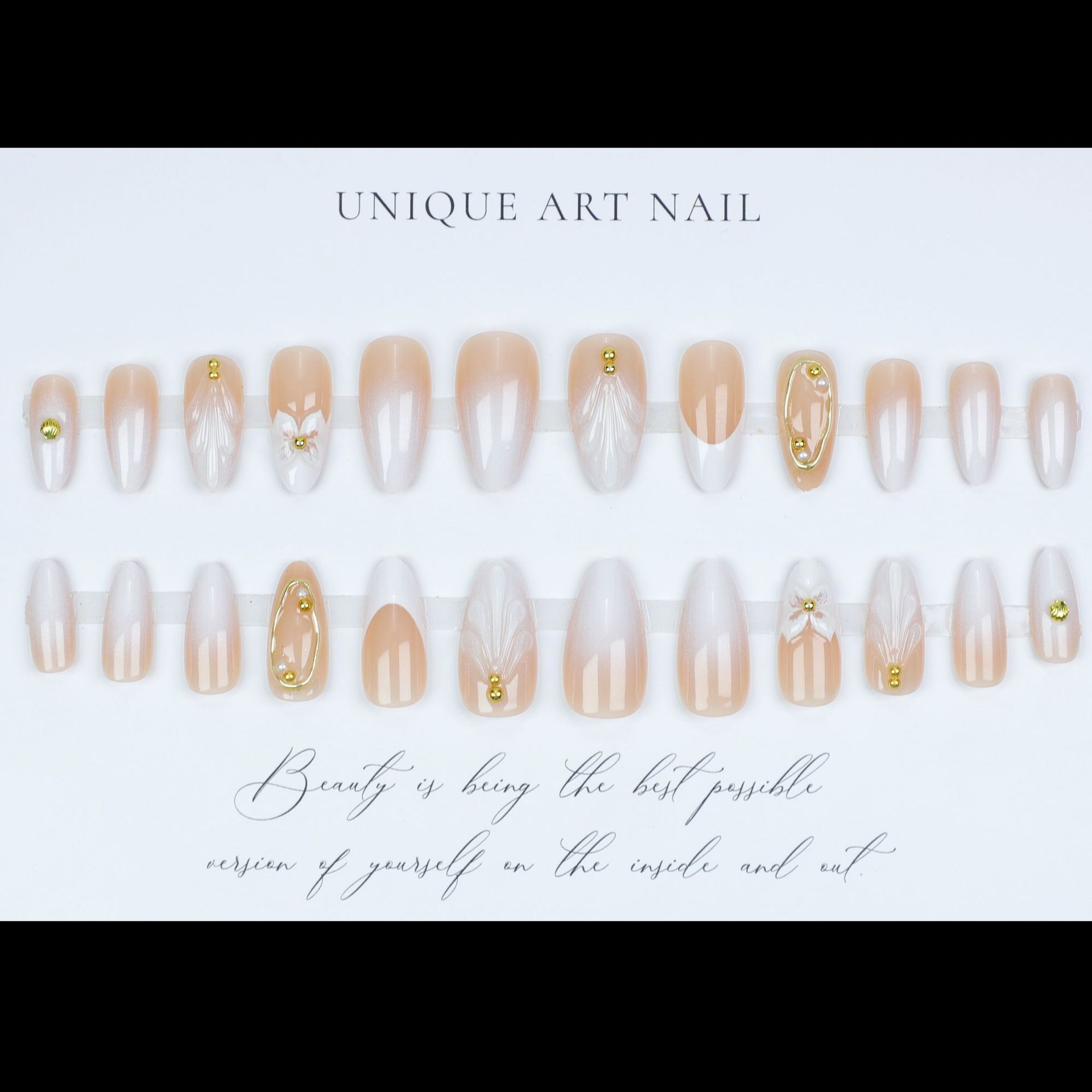 3D fake nails for women girls  - Pressed Flower Frame reseña y precio