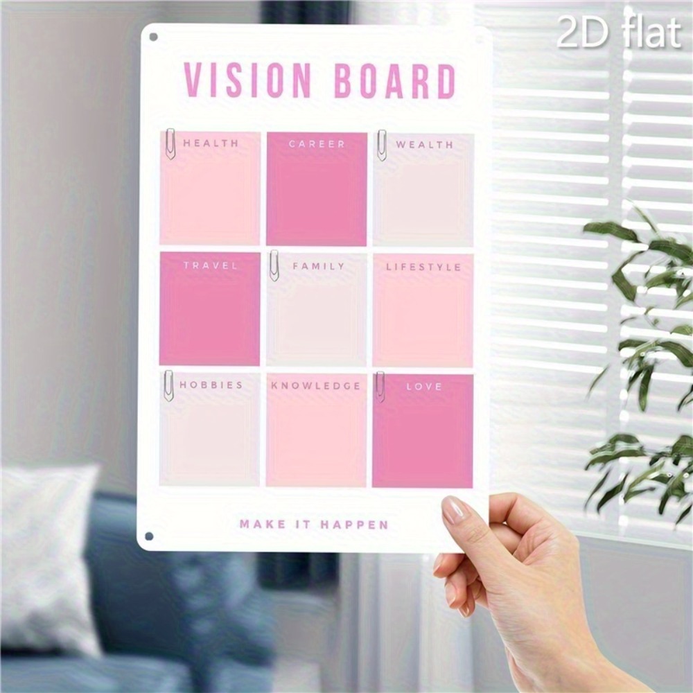 2D Flat Metal Wall Art, Pink W - Home Decor Vision Board reseña y precio
