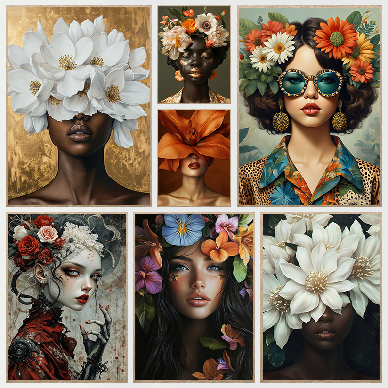 Fashion Girl Portrait Woman wi - Home Decor Minimal reseña y precio