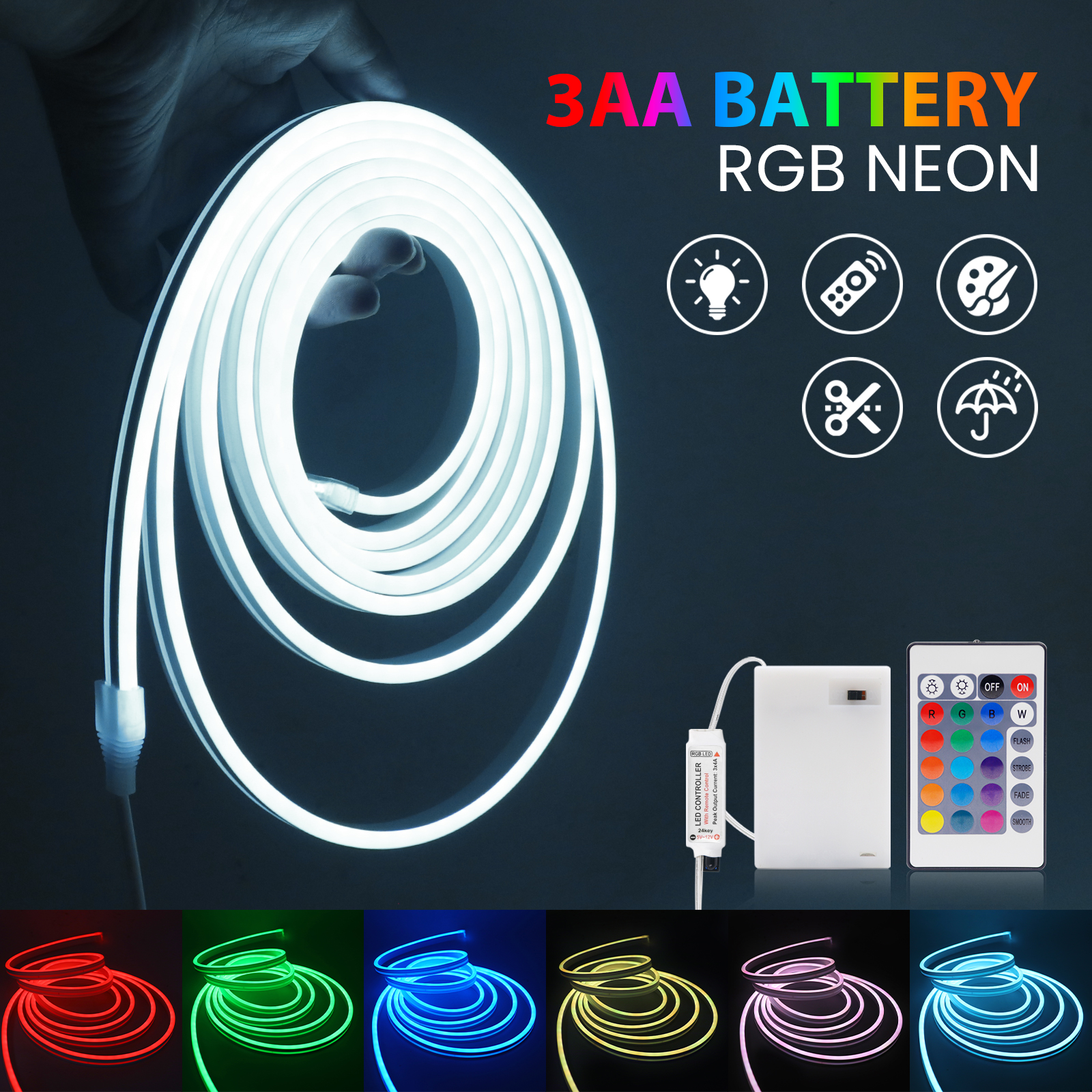 3AA Battery Box RGB Neon LED S - Home Decor Free App reseña y precio