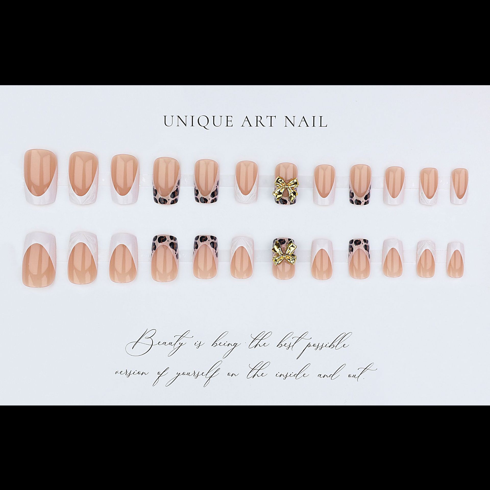 Short square fake nails for wo - Pressed Flower Frame reseña y precio