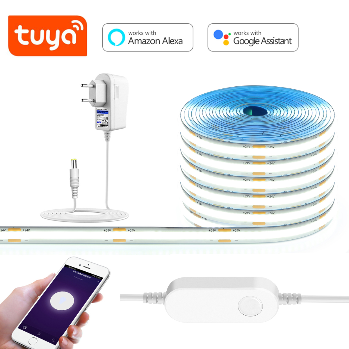 3M 5M 10M 24V COB LED Strip Li - Home Decor Free App reseña y precio