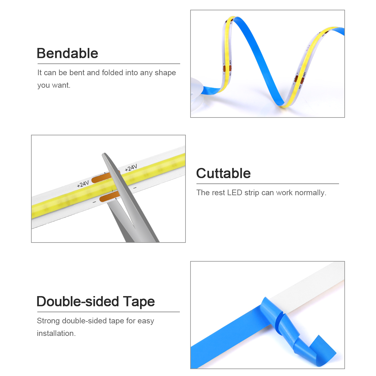 3M 5M 10M 24V COB LED Strip Li - Home Decor Free App reseña y precio