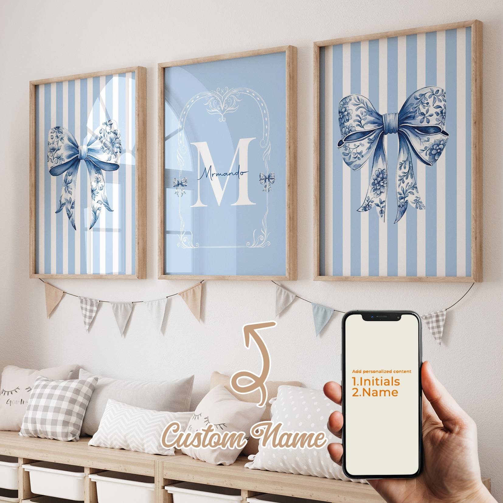 3pcs Personalized Custom Name  - Home Decor Nepal reseña y precio