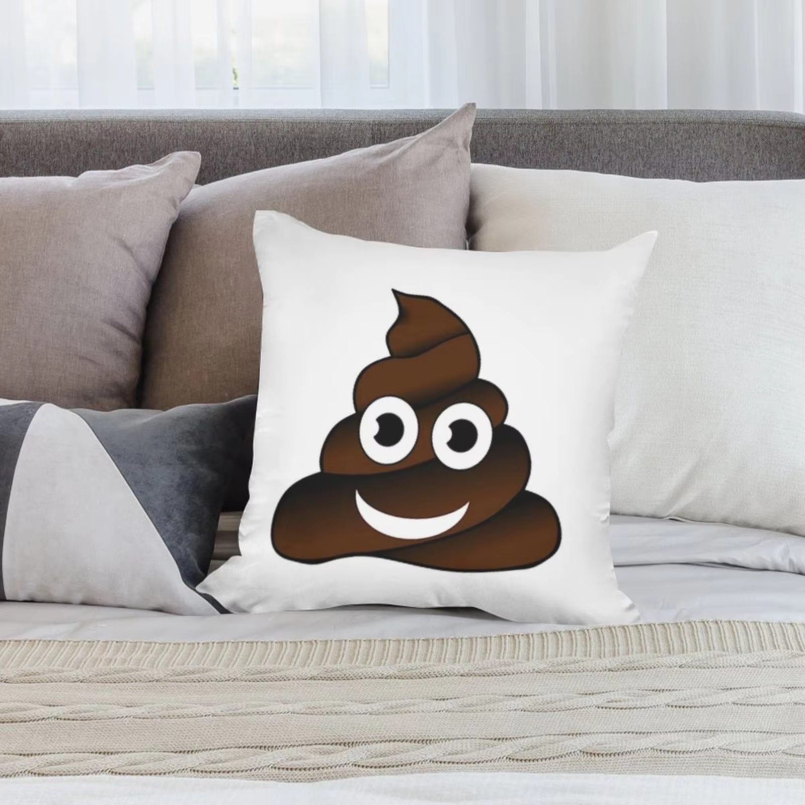 Double Sided Funny Poop Pillow - Home Decor Emoji reseña y precio