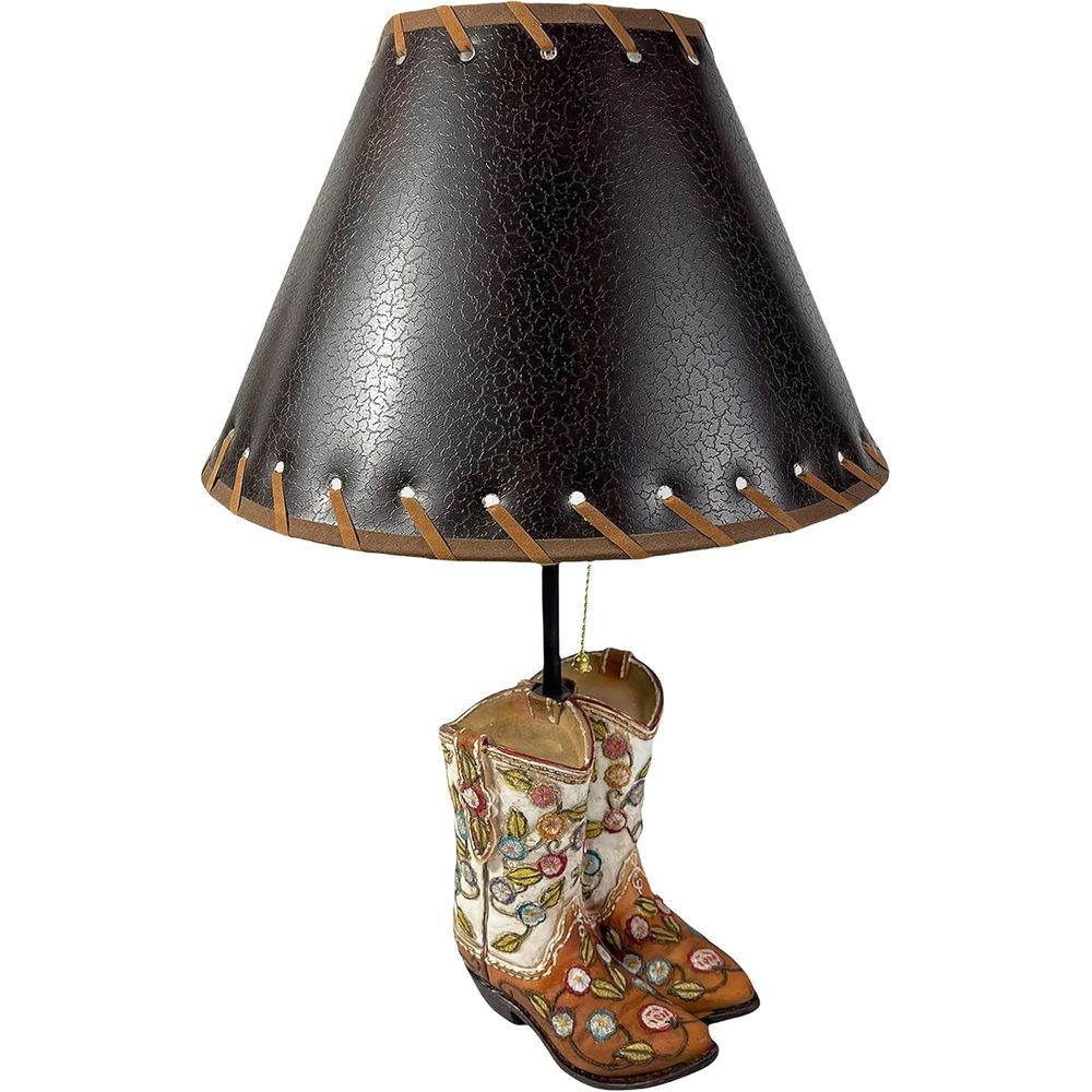 Western Cowboy Boot Table Lamp - Home Decor Living Room reseña y precio