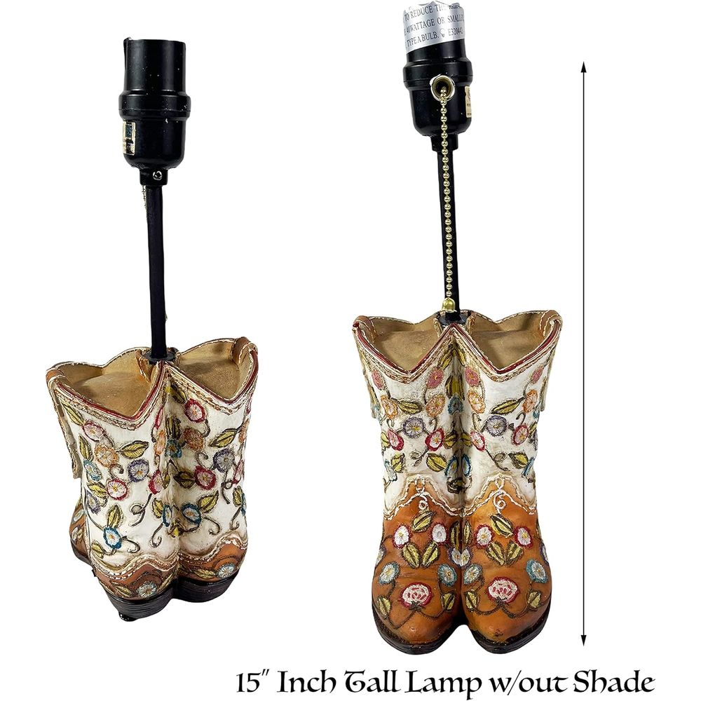 Western Cowboy Boot Table Lamp - Home Decor Living Room reseña y precio