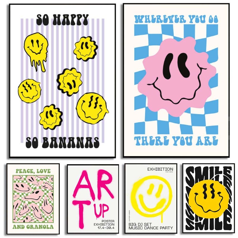 Classic Abstract Wall Art Smil - Home Decor Emoji reseña y precio