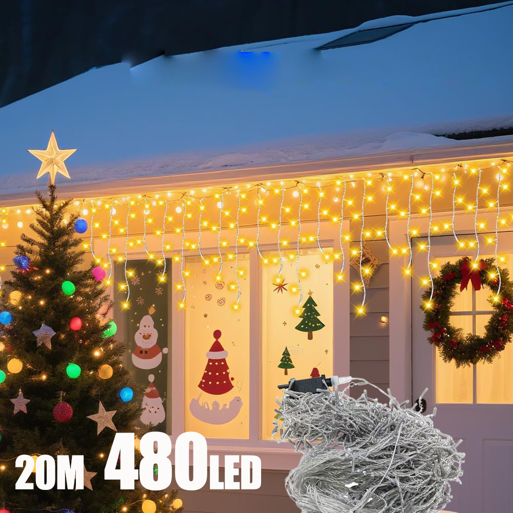 20M 480LED Icicle Curtain Stri - String Curtain Light reseña y precio
