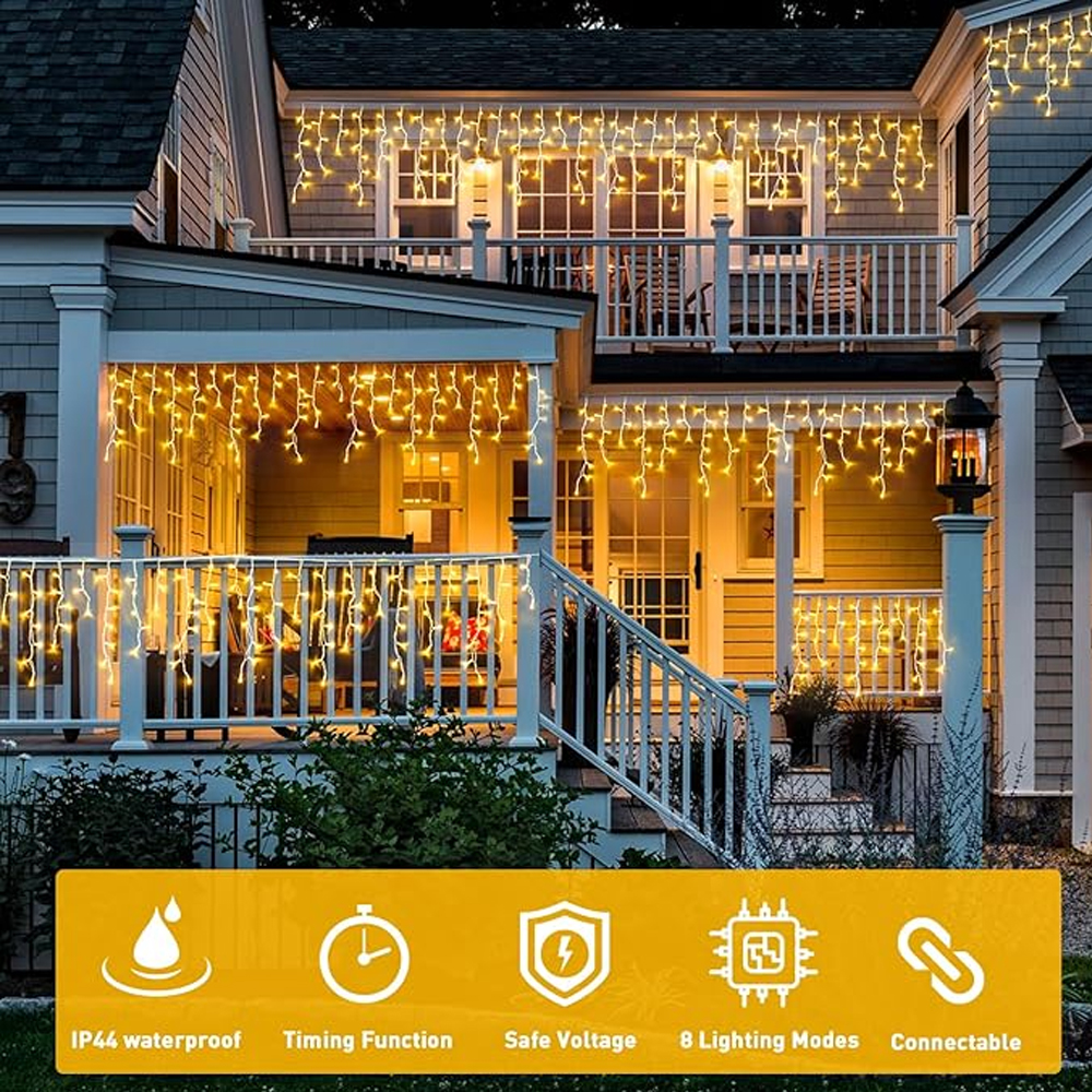 20M 480LED Icicle Curtain Stri - String Curtain Light reseña y precio