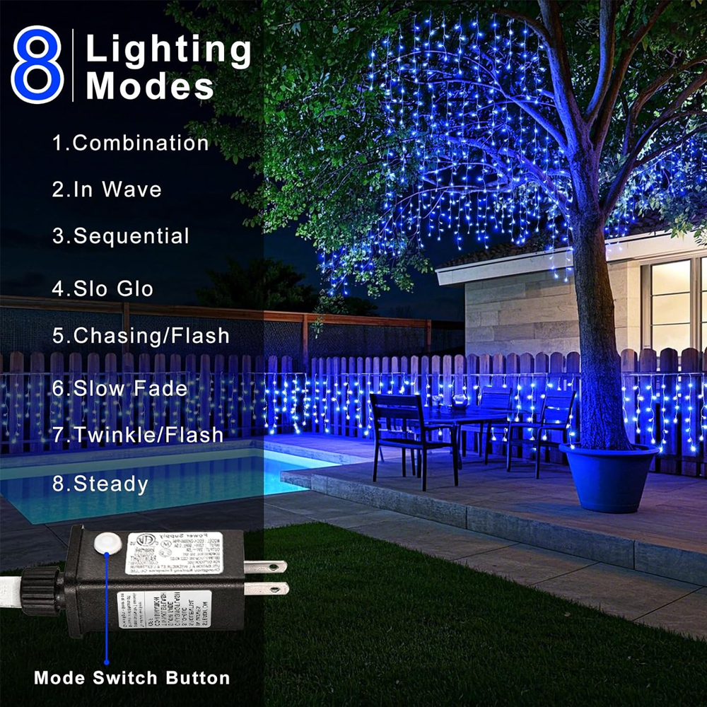 20M 480LED Icicle Curtain Stri - String Curtain Light reseña y precio
